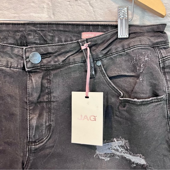 NWT Jag Jeans 16 Mera Low Waist Skinny Ankle Distressed Black Jeans - Picture 9 of 13